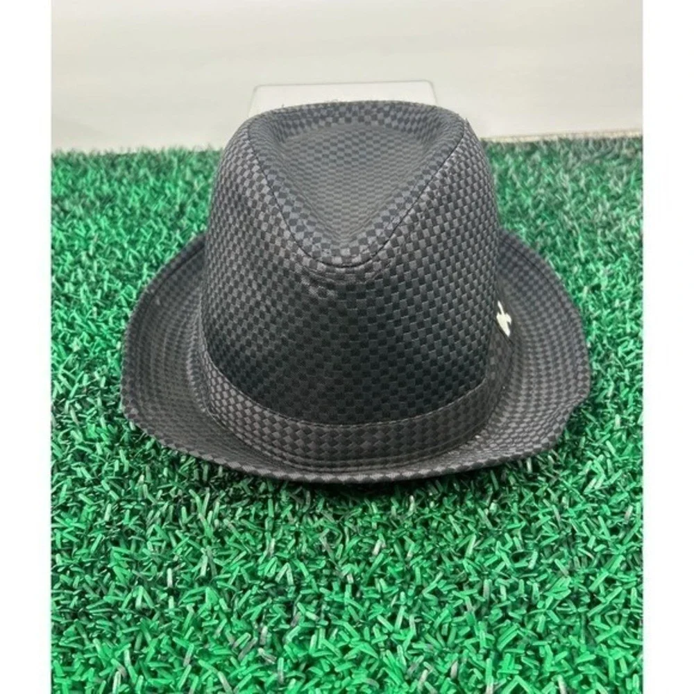 Kenny K Mens Fedora Hat Size Medium Black Tonal Checkered Classic Dress‎ Hat